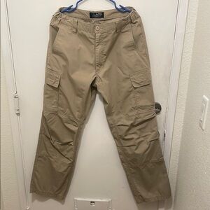 Tan Cargo Pants with Durable Cotton and Regular Fit
